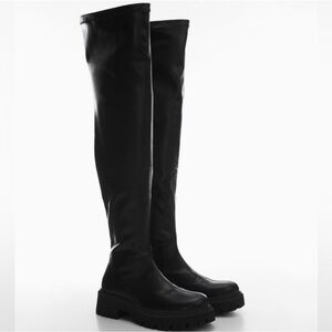 Mango Platform Over the Knee Chelsea Boot EUC Size 9 (EU 40)